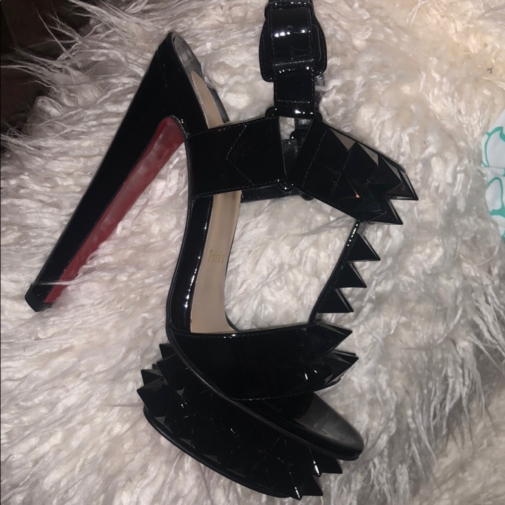 NWT Christian Louboutin CYBERSANDALE PATENT Black - Picture 6 of 8